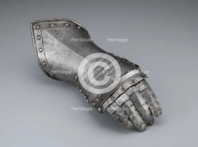 Fingered Gauntlet for the Right Hand, Nuremberg, c. 1580/1600. Creator: Unknown.