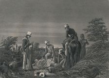 Finding The Colours of the 24th Regiment After The Battle of Chilianwallah, January 1849 Creator: J Rogers