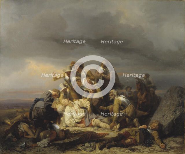 Finding the Body of King Gustav II Adolf of Sweden after the Battle of Lütze, 1855.