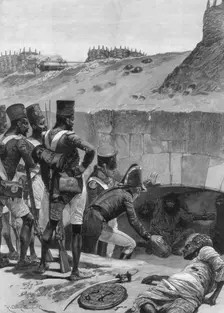 Finding the British prisoners under the casemates in the fortifications, 1894.Artist: Richard Caton Woodville II