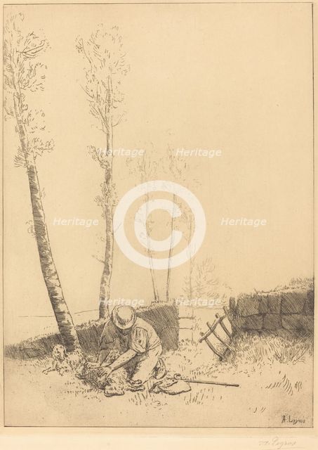 Finding the Sheep (Le mouton retrouve). Creator: Alphonse Legros.