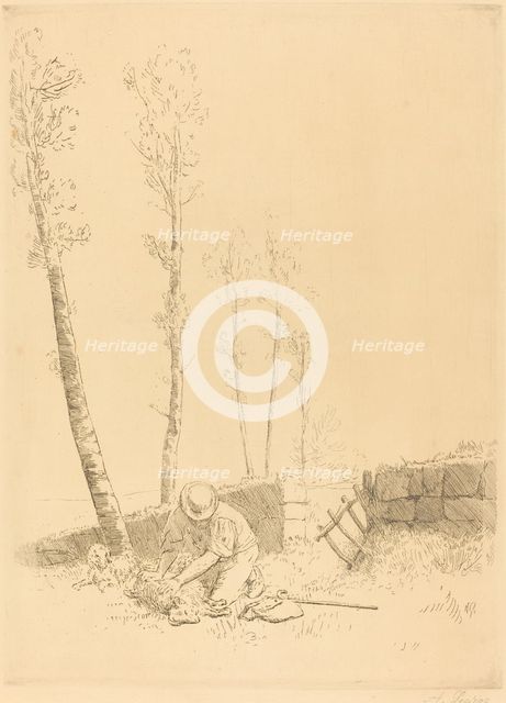 Finding the Sheep (Le mouton retrouve). Creator: Alphonse Legros.