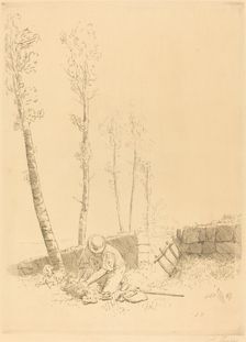 Finding the Sheep (Le mouton retrouve). Creator: Alphonse Legros