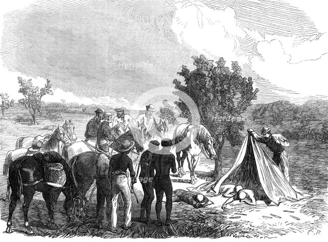 Finding the remains of the lost explorers Harding, Panter, and Goldwyer...North-West Australia, 1865 Creator: Unknown.