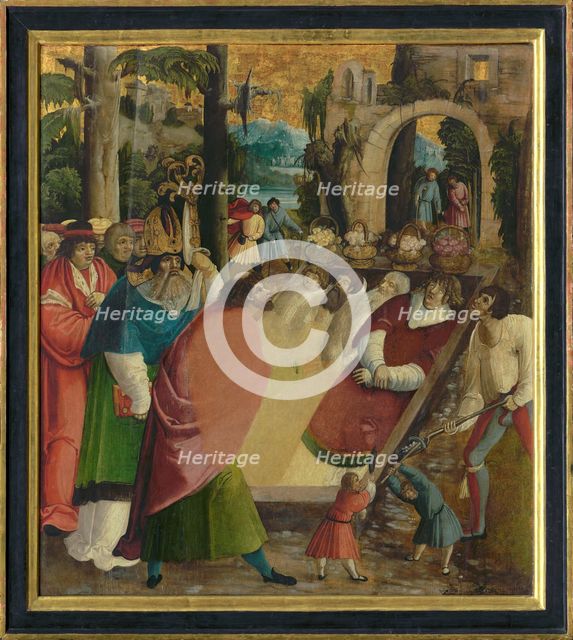 Finding of the Relics of Saint Stephen the First Martyr, ca 1515. Creator: South German master (16th century).