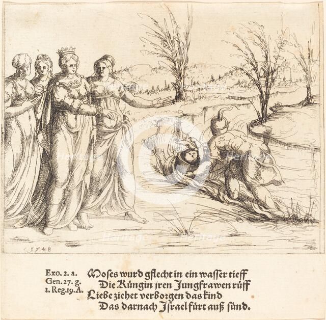 Finding of Moses, 1548. Creator: Augustin Hirschvogel.