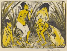Finding of Moses (Auffindung des Moses), c. 1920. Creator: Otto Mueller