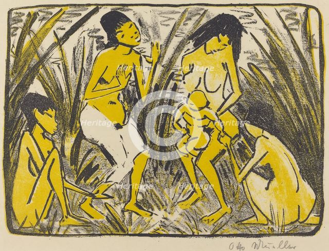 Finding of Moses (Auffindung des Moses), c. 1920. Creator: Otto Mueller.
