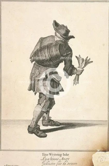 'Fine Writeing Inke', Cries of London, (c1688?). Artist: Pierce Tempest