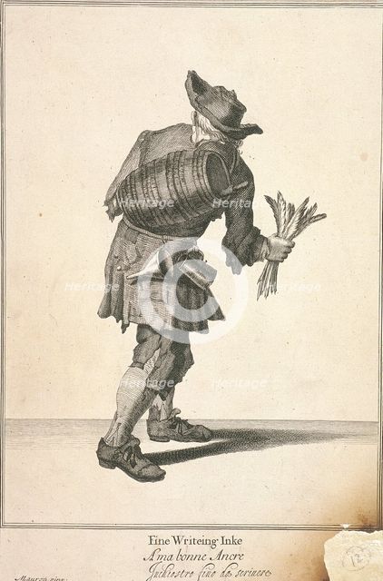 'Fine Writeing Inke', Cries of London, (c1688?). Artist: Pierce Tempest