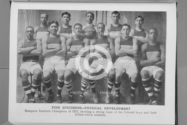 Fine specimen- physical development; Hampton Institute champions of 1912, showing a strong..., 1917. Creator: Unknown.