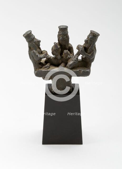 Finial for Pin or Blade Depicting Figures Shearing a Llama, A.D. 1450/1532. Creator: Unknown.