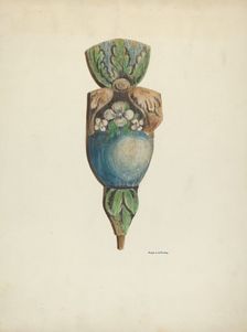 Finial, from Reredos, 1939. Creator: R.J. De Freitas