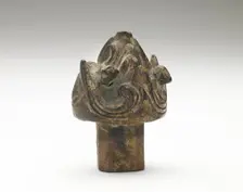 Finial with hills and animals (boshan), Han dynasty, 206 BCE-220 CE. Creator: Unknown