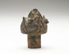 Finial with hills and animals (boshan), Han dynasty, 206 BCE-220 CE. Creator: Unknown
