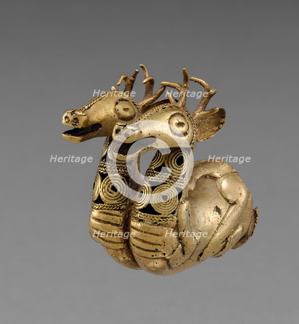 Finial with Two Deer, 400-1000. Creator: Unknown.