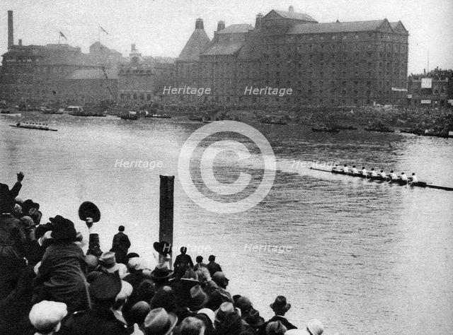 Finish of the Oxford and Cambridge Boat Race, London, 1926-1927. Artist: Unknown