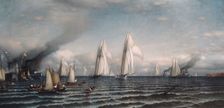 Finish First International Race for America's Cup, August 8, 1870, 1870. Creator: Samuel Colman