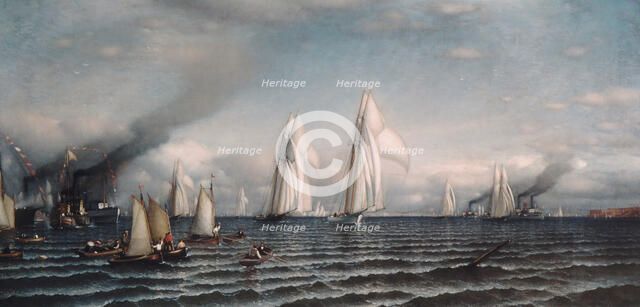 Finish First International Race for America's Cup, August 8, 1870, 1870. Creator: Samuel Colman.