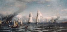 Finish First International Race for America's Cup, August 8, 1870, 1870. Creator: Samuel Colman