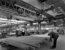 Finished steel in a warehouse, Sheffield, South Yorkshire, 1963. Creator: Michael Walters