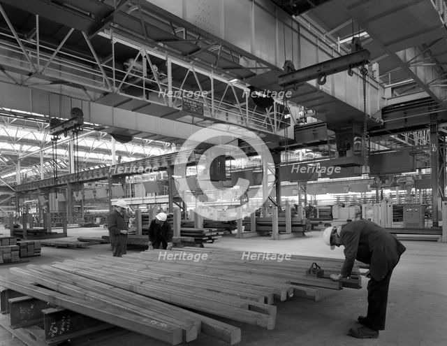 Finished steel in a warehouse, Sheffield, South Yorkshire, 1963. Creator: Michael Walters.