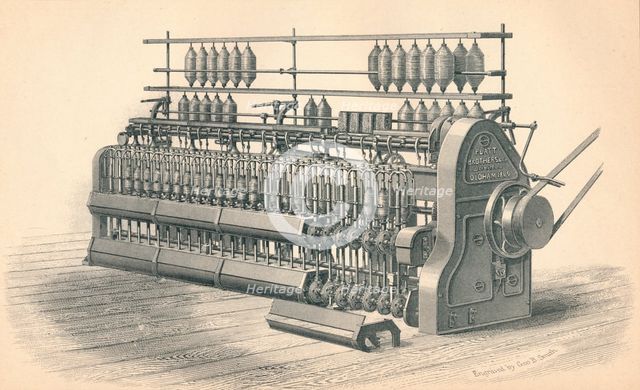 Finishing Roving Frame, by Platt, Brothers & Co. Oldham', 1874. Artist: GB Smith.