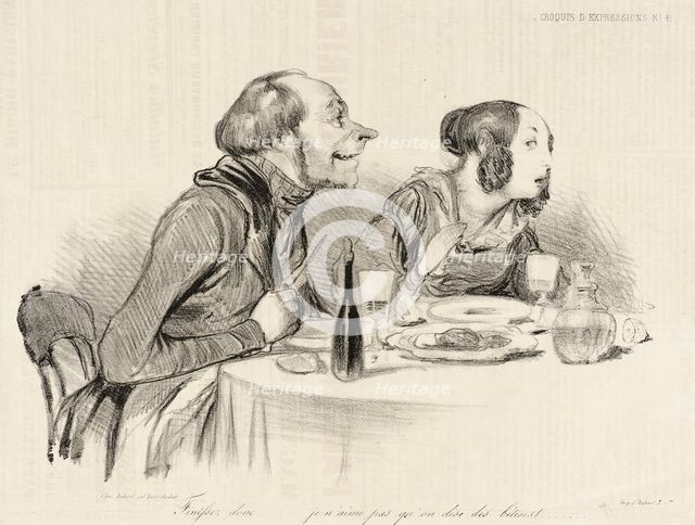 Finissez donc...je n'aime pas qu'on dise des bêtises..., 1838. Creator: Honore Daumier.