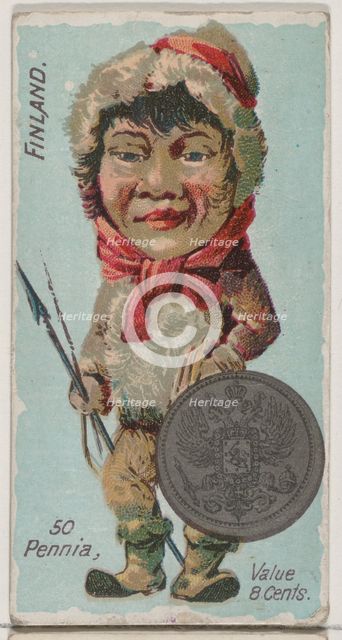 Finland, 50 Pennia, from the series Coins of All Nations (N72, variation 2) for Duke brand..., 1889. Creator: Unknown.