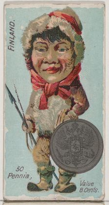 Finland, 50 Pennia, from the series Coins of All Nations (N72, variation 2) for Duke brand..., 1889. Creator: Unknown