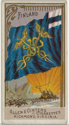 Finland, from Flags of All Nations, Series 2 (N10) for Allen & Ginter Cigarettes Brands, 1890. Creator: Allen & Ginter