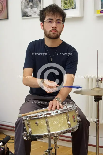 Finn Genockey, Ruta Di Trio, Clocktower Cafe Jazz Club, Croydon, London, 24 July 2025. Creator: Brian O'Connor.