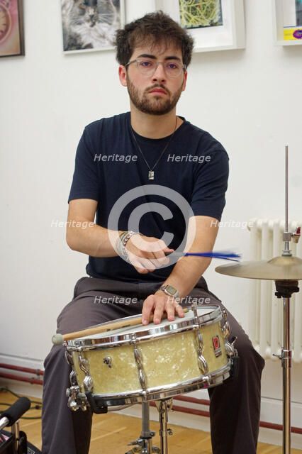 Finn Genockey, Ruta Di Trio, Clocktower Cafe Jazz Club, Croydon, London, 24 July 2025. Creator: Brian O'Connor.