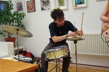 Finn Genockey, Ruta Di Trio, Clocktower Cafe Jazz Club, Croydon, London, 24 July 2025. Creator: Brian O'Connor