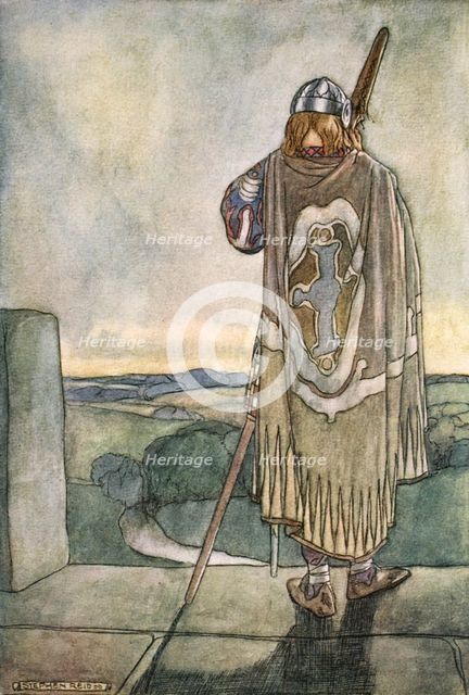 'Finn heard far off the first notes of the fairy harp', c1910. Creator: Stephen Reid.