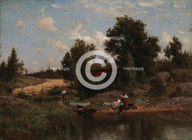 Finnish archipelago landscape, 1872. Creator: Hjalmar Munsterhjelm.