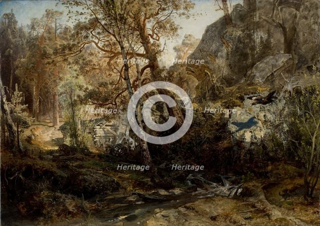 Finnish Forest Landscape, 1859. Creator: Werner Holmberg.