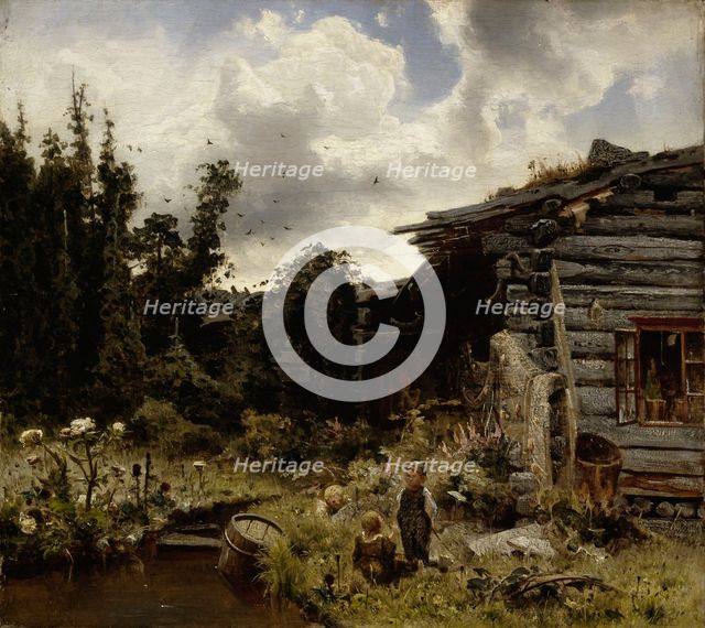 Finnish Hop Garden, 1860. Creator: Werner Holmberg.