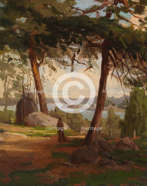 Finnish landscape, sketch, 1873. Creator: Fanny Churberg.