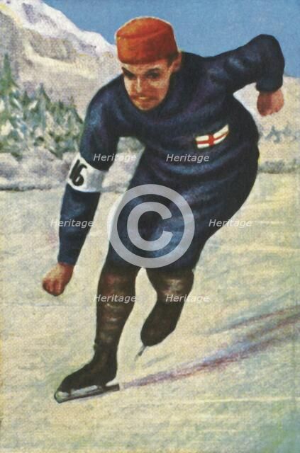 Finnish speed skater Clas Thunberg, 1928. Creator: Unknown.