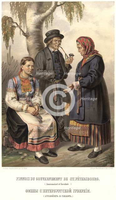 Finns of the St. Petersburg province. (Ayramoiset and Savakot), 1862 Creator: Karlis Huns.