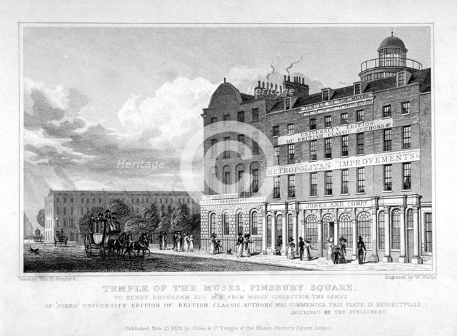 Finsbury Square, London, 1828. Artist: W Wallis