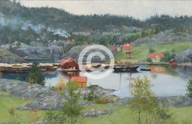 Fiord Landscape, 1882. Creator: Sofie Werenskiold.