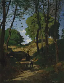 Fir Trees in Les Trembleaux, near Marlotte (Sapins aux Trembleaux à Marlotte), 1854. Creator: Henri-Joseph Harpignies