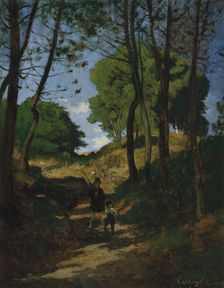 Fir Trees in Les Trembleaux, near Marlotte (Sapins aux Trembleaux à Marlotte), 1854. Creator: Henri-Joseph Harpignies