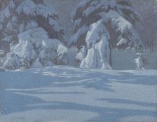Fir trees in the snow. Creator: Lindh, Bror (1877-1941)