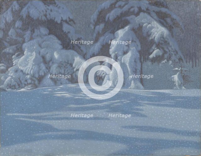 Fir trees in the snow. Creator: Lindh, Bror (1877-1941).