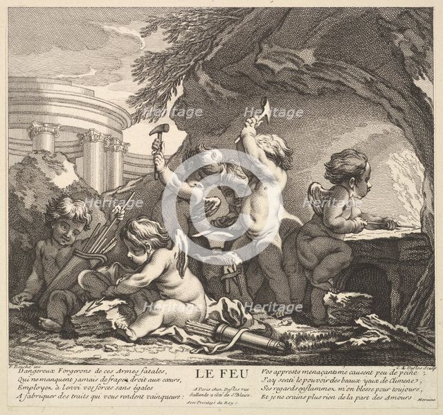 Fire, 18th century. Creator: Claude Augustin Duflos le Jeune.