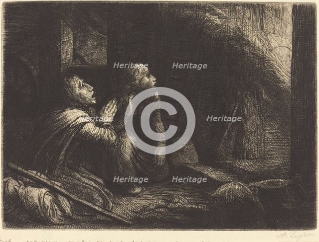 Fire, 3rd plate (L'incendie). Creator: Alphonse Legros.