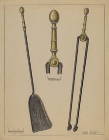 Fire Tongs and Shovel, 1935/1942. Creator: Hans Korsch